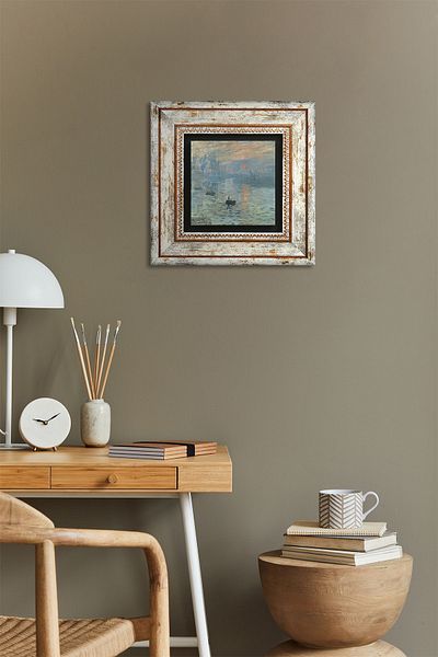 Pinecone Claude Monet Impression Sunrise Stone Wall Painting Framed Wall Decor Wall Art
