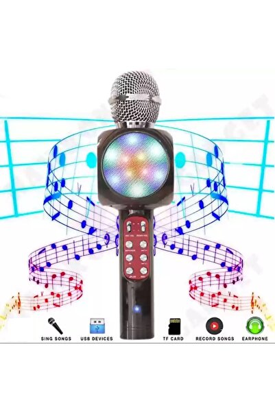 JUNGLEE LED IŞIKLI ŞARJLI KABLOSUZ KARAOKE MİKROFON BLUETOOTH HOPARLÖR SES DE...