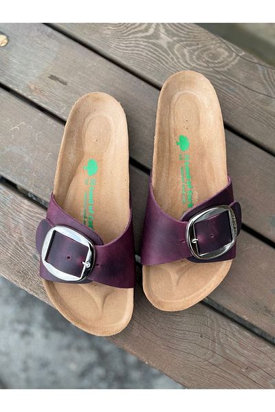 Land of Cork Minerva Genuine Leather Anatomical Cork Sole Slippers
