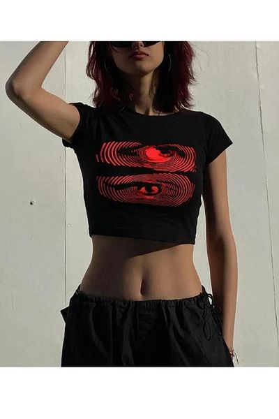 Gofeel Black See Detail Crop Top