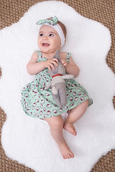 Bubito Hello Kitty Bandana Summer Baby Dress-Green