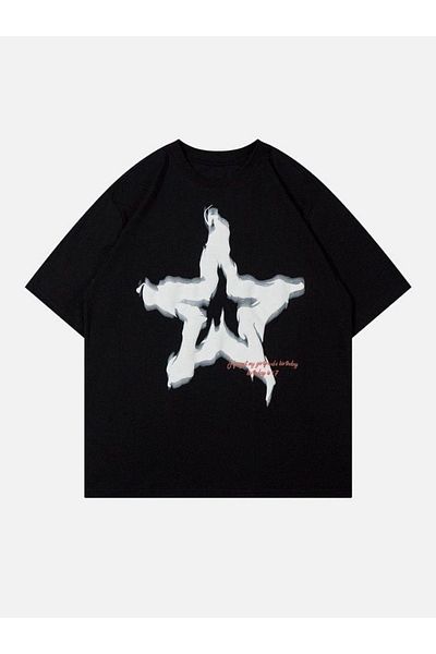 Gofeel Unisex Oversize T-shirt - Λεπτομέρεια Star Electro