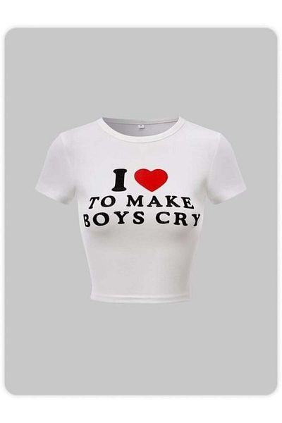 Touz Moda Ζώνη Boy 'I Love To Make Boys Cry' εμπριμέ μπλούζα