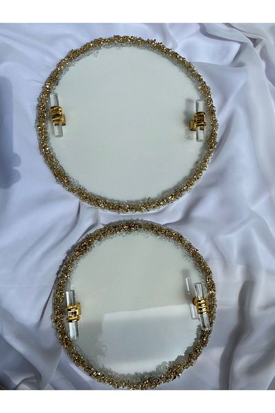 Z&B FLOWERS Epoxy and Groom Brown Color Promise and Engagement Tray Set