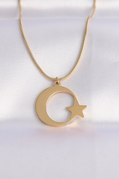 callerrons accessories Moon Star Patterned Unisex 316L Necklace - EBJ240601W2...