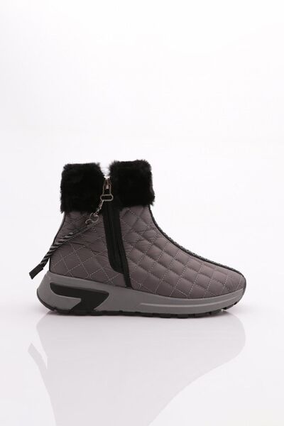 DGN Жіночі чоботи на товстій підошві на блискавці з детальним описом Kurklu сірі 79633363