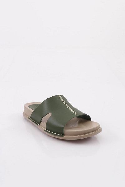 DGN P33 Papuci de damă din piele naturală kaki