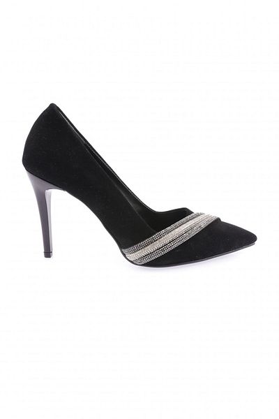 DGN Women's Silver Stone Banded Evening Dress Shoes Black Velvet 352916162674