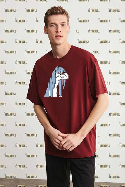 aynewmoda Тениска с овърсайз принт - Спящ заек