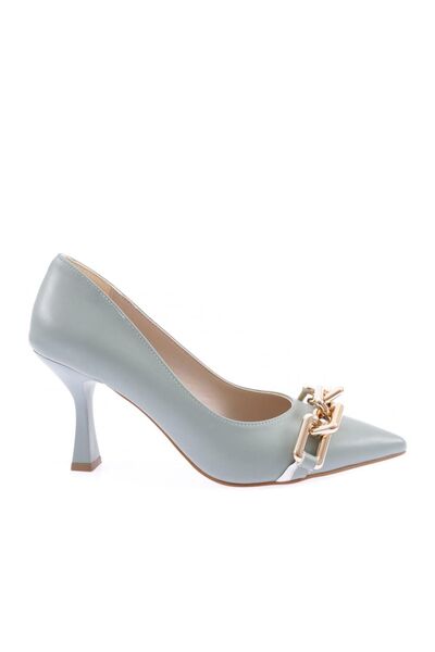 DGN Women's Heeled Shoes with Metal Chain Buckle Green 2456297