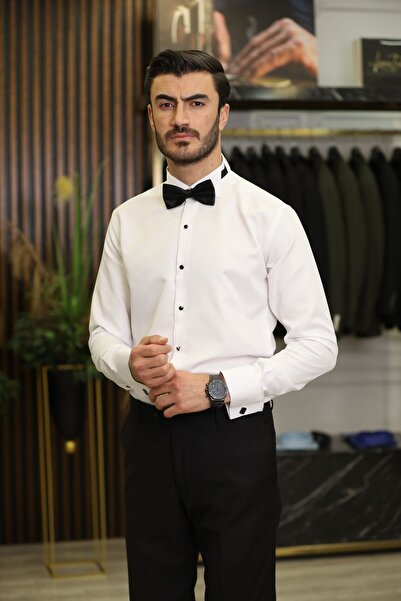 LONATOLİA Ανδρικό πουκάμισο σμόκιν με γιακά