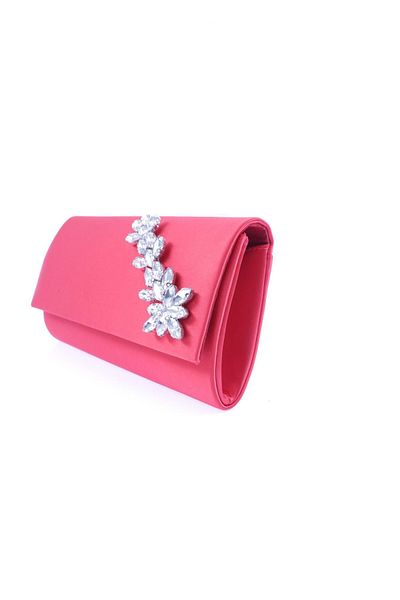 DGN Red Satin Women's Evening Dress Clutch Bag