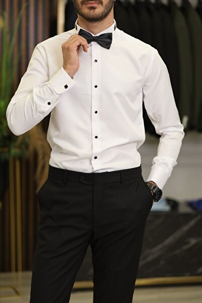 LONATOLİA Ανδρικό πουκάμισο σμόκιν με γιακά