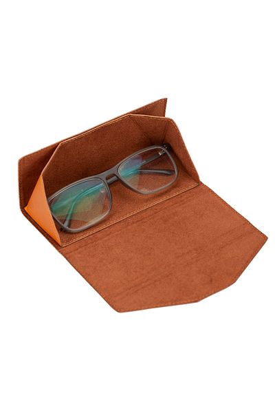 Lev Leather Θήκη γυαλιών ηλίου από γνήσιο δέρμα - Εσωτερική επιφάνεια από καστόρι, θήκη για σκελετό