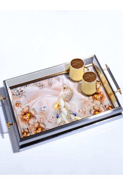 Kosova 50*31 Cm 314 Luxury Silver Rectangular Tray