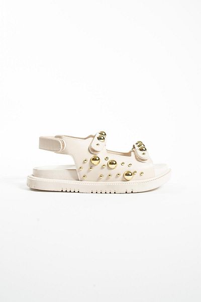 McDark Beige Colored Paris Studded Women's Sandals