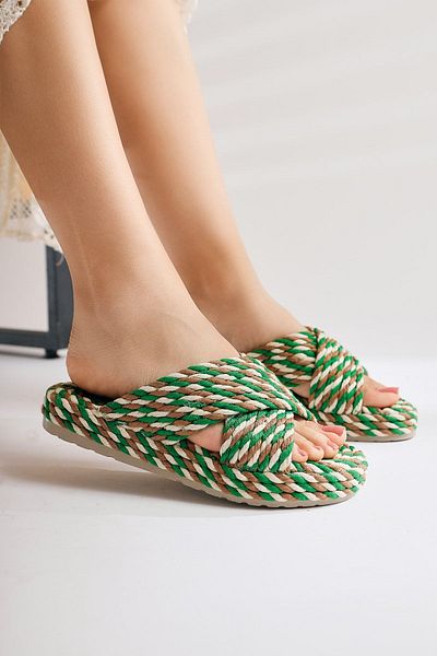 Limoya Γυναικεία σανδάλια Nemie Green Rope