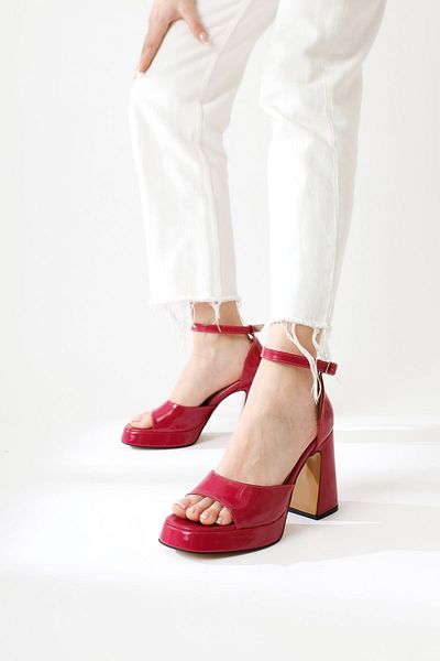 Limoya Inaaya Purple Ankle Strap Platform Shoes Women