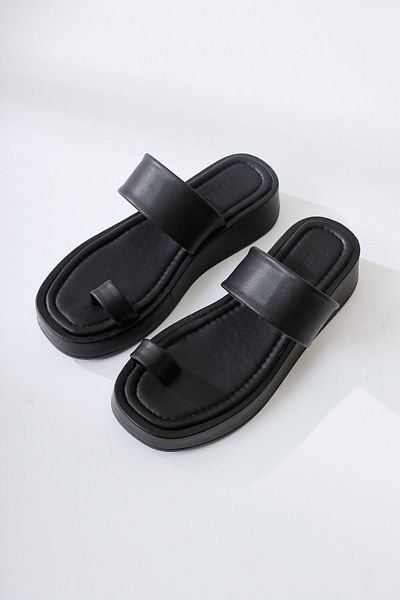 Limoya Deeman Black Thick Sole Women's Flip Flops