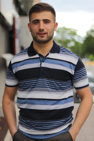 Nacar EN BABA ÇİZGİLİ POLO YAKA RAHAT TİŞÖRT