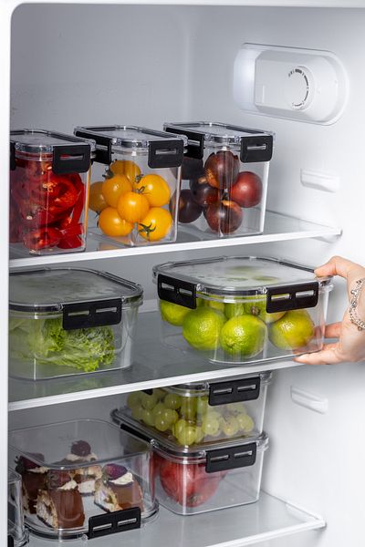 Nandy Home 1800ML Set of 3 Square Clear Storage Set with Lock Lid