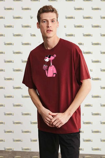 aynewmoda Тениска с щампа „Розова пантера“ с голям размер