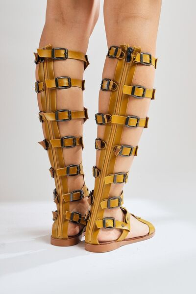 Limoya Haixia Genuine Leather Mustard Gladiator Women's Sandals Opportunity Product