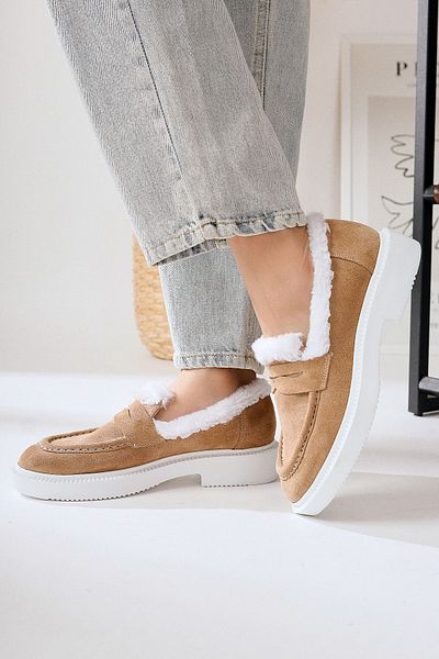 Limoya Genuine Leather Tommie Mink Suede Shearling Casual Daily Women's Shoes