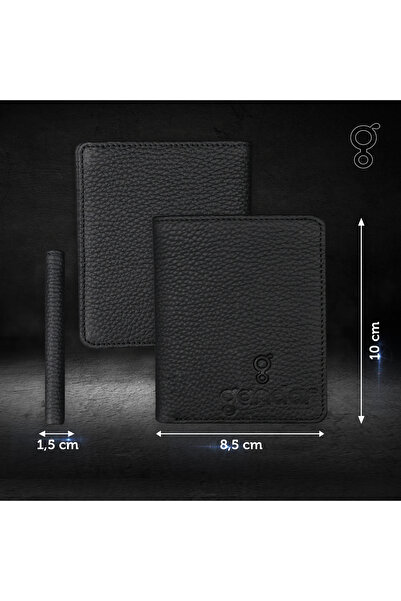 g gandar GS-2004 GUTİ SİYAH / Klasik Mini Model Hakiki Deri Kartlık Cüzdan