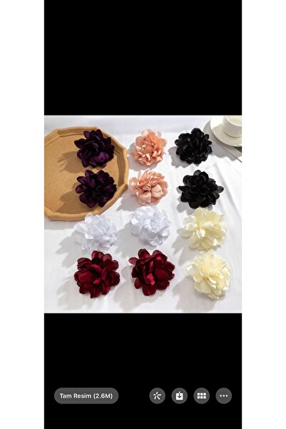 POSEİDONS JEWELLERY Large Size Stylish Flower Satin Earrings - Color Color