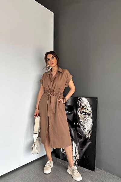 EGZOTİK ASORTİK Εξωτικό κοντομάνικο φόρεμα Assortic πουκάμισο