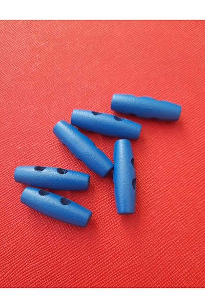 Beyna Navy Blue Wooden Shepherd - Natural Wood, 3 cm Button, 1 Pack 12 Pieces