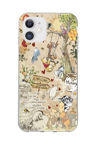 SUPER FRAME Iphone 11 Uyumlu Winnie The Pooh Tasarımlı Şeffaf Telefon Kılıfı