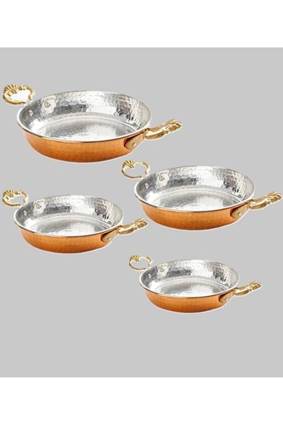 KAVELE Set of 4 Copper Sahan Forged Pans