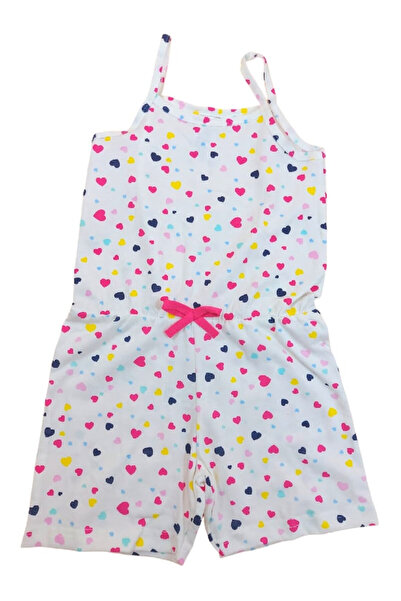 KAMİKAM Suitable Girl's Combed Cotton Jumpsuit - Patterned