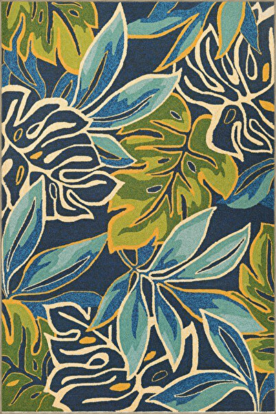 Rugs Modern Halı Mavi Yeşil Temalı Yaprak Desenli Kreatif Modern Dekoratif Ha...