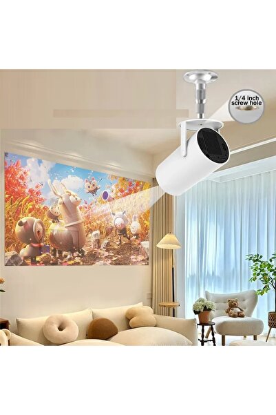 Urfakent 4K Android İşletim Sistemli Projeksiyon Cihazı+Dahili Hoperlö Ve Taşına Bilir Kompakt