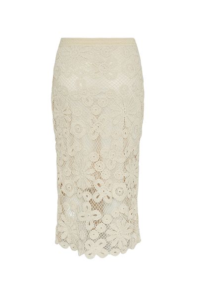 YAS. YASLELU Midi-Hemdkleid aus Häkelstoff