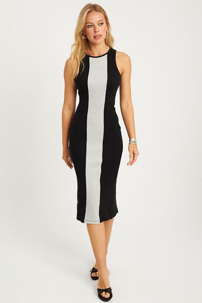 Cool & Sexy Rochie Midi Camolă negru-gri - Slit XL2010