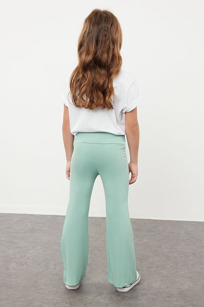 TRENDYOLKIDS Mint Girl's Basic Flare Strickleggings TKDSS24TA00007