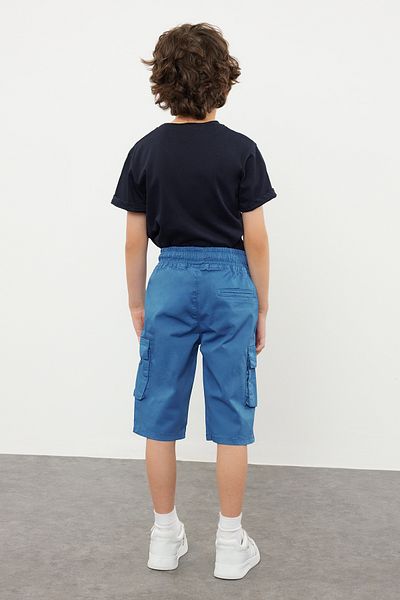 TRENDYOLKIDS Πλεκτό σορτς Indigo Boy - με Cargo Pocket και ελαστική μέση TKDSS24SR00002