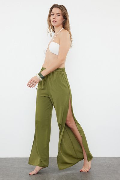 Trendyol Collection Khaki Woven Slit Beach Pants Tbess24Pl00013