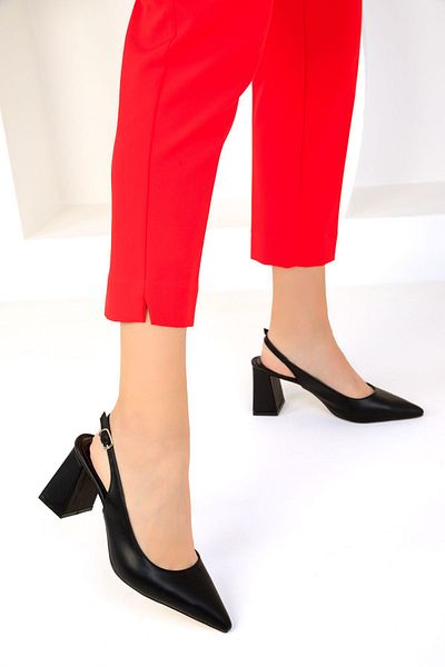 SOHO Classic Black Women's Heeled Shoes - 19227