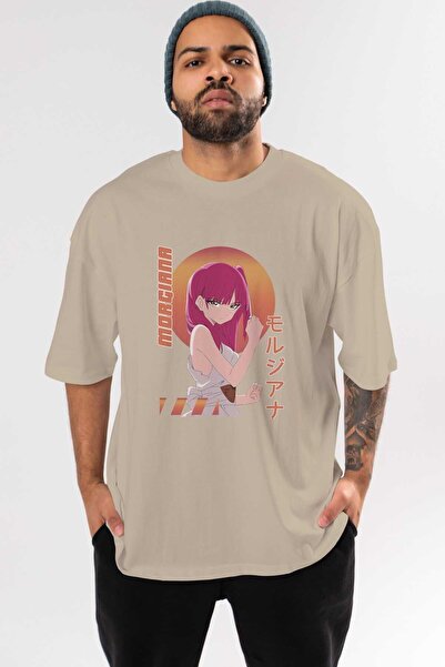 Ankhises Morgiana 5 Anime Sa deznom Bež Oversize kroj T-shirt - Muškarci Žene
