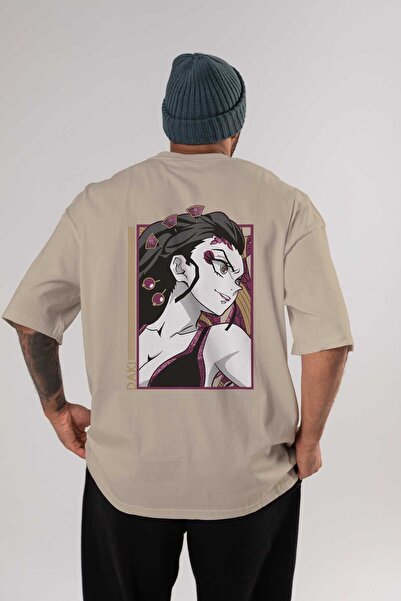 Ankhises Daki DEMION SLAYER Anime Leđa Štampano Bež Oversize kroj T-shirt 100...