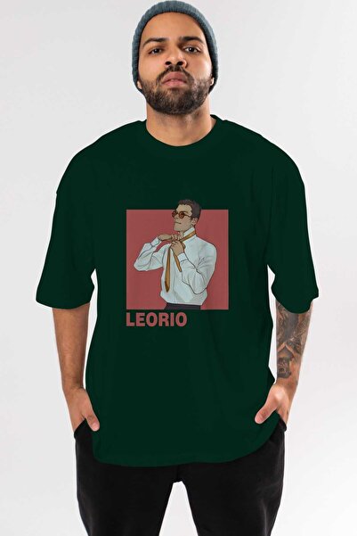 Ankhises Leorio Paladiknight 5 Anime Front Štampano Emerald Green Oversize kr...