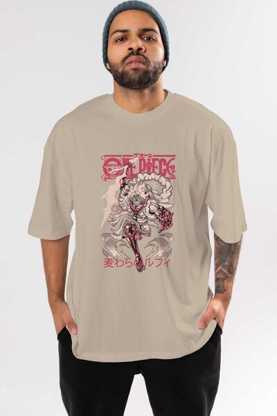 Ankhises MONKEY D. LUFF-ONE PIECE 1 Tricou Bej Imprimat în față Anime Bărbați...