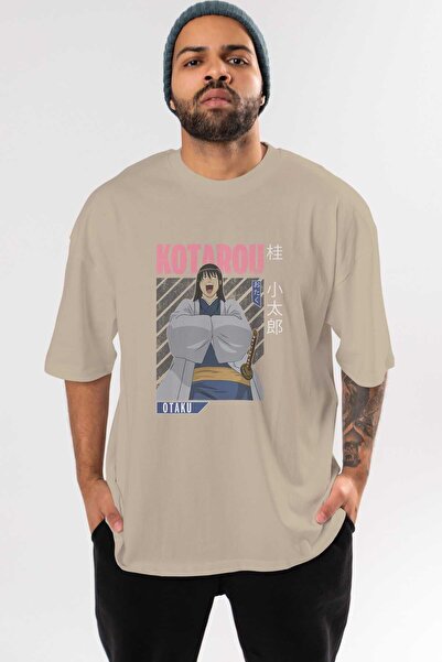 Ankhises GINTAMA 1 Anime Bež Oversize kroj T-shirt - Kotarou Katsura Prednja ...