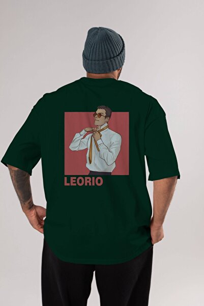 Ankhises Leorio Paladiknight 5 Anime Back Štampano Emerald Green Oversize kro...