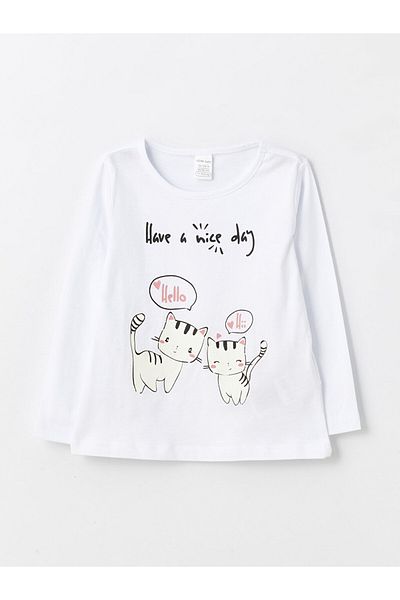 LC Waikiki LCW ECO - Crew Neck Printed Baby Girl Pajamas Set